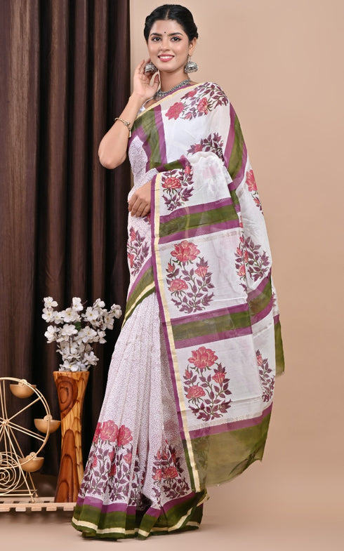 Buta Print Chanderi Silk Saree (CHSAR13)